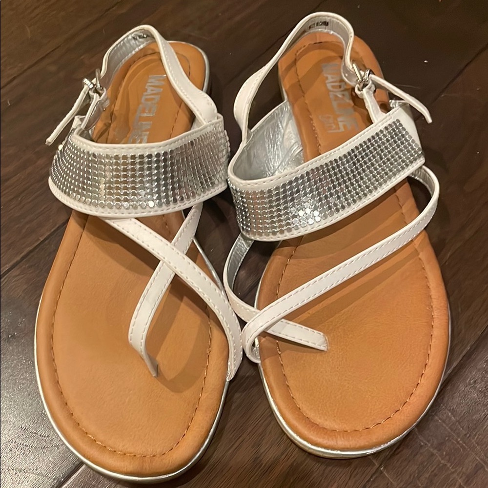 Stylish White and Silver Sandals